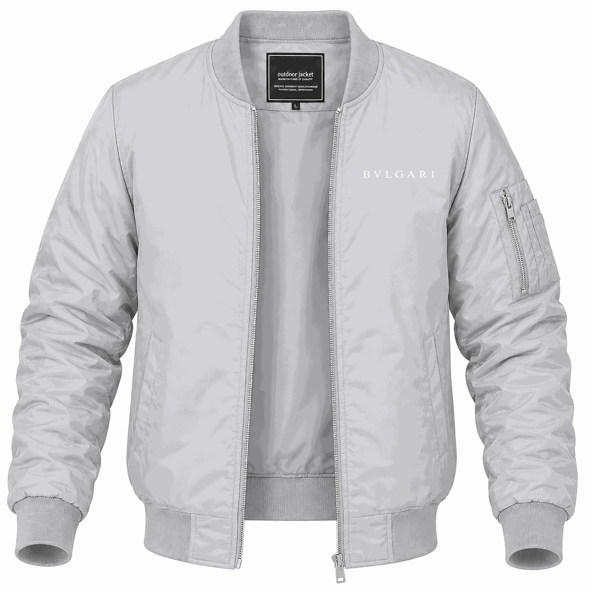 Men's Bvlgari white Lightweight Bomber Jacket - Gray