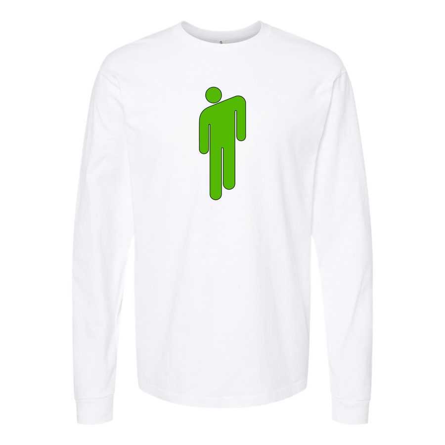 Men's Billie-Eilish-Logo-768x432 Long sleeves Cotton Blend T-Shirt - White