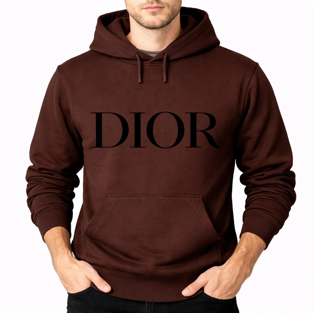 Men's Dior Pullover Hoodie - Brown