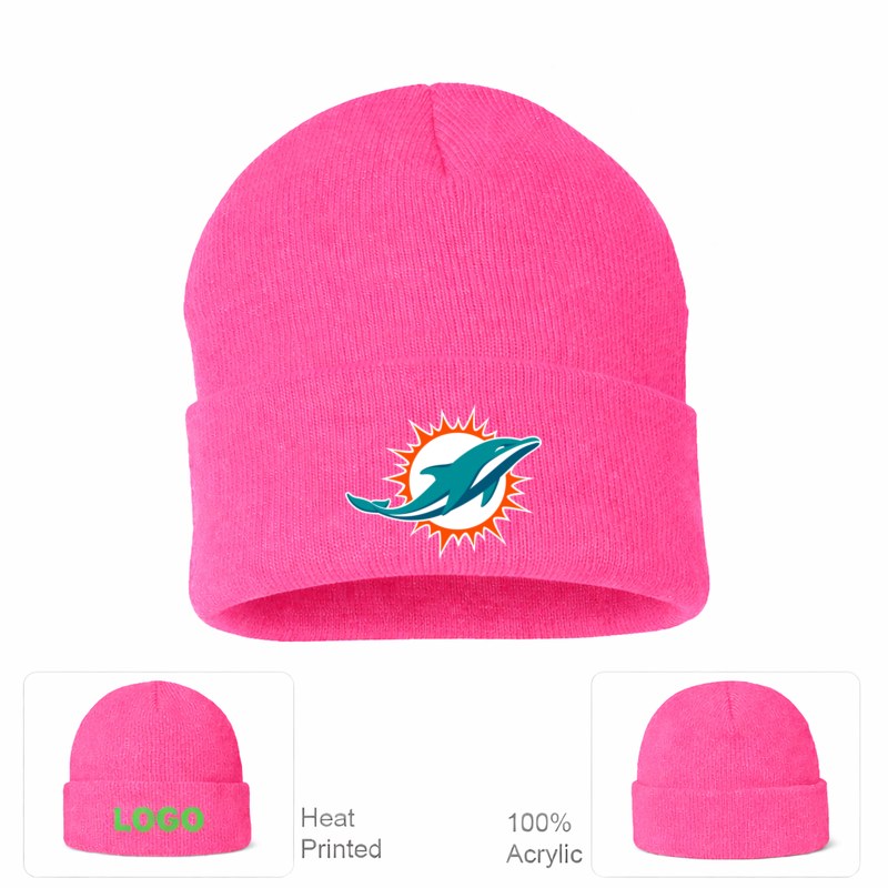 Miami Dolphins Pink Beanie Hat