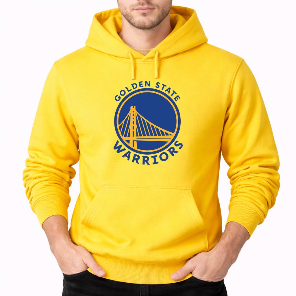 Men's Golden State Warriors Blue Pullover Hoodie - Yellow