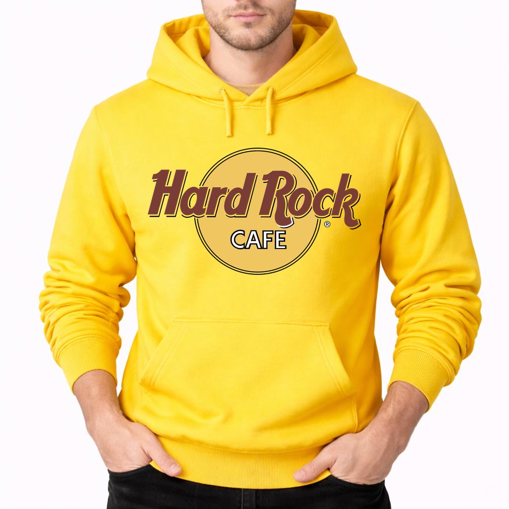 Men's Hard Rock Cafe Pullover Hoodie - Yellow