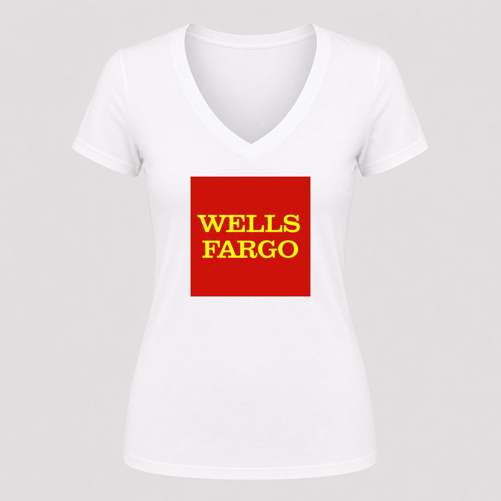 Women's Wells Fargo V Neck T-Shirt in white