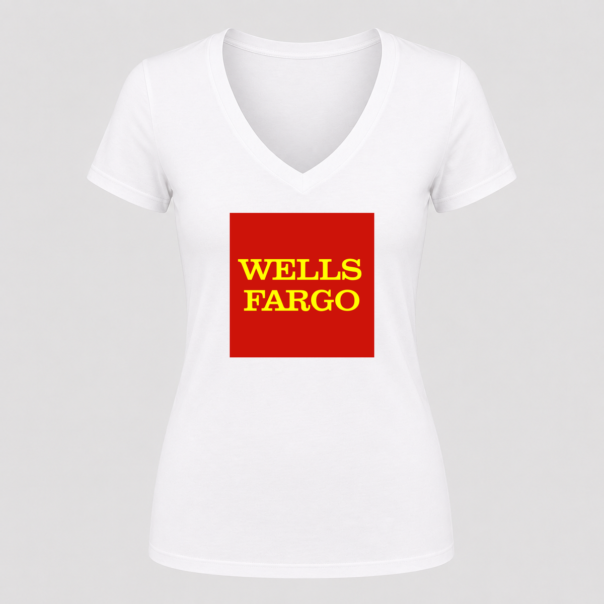 Women's Wells Fargo V Neck T-Shirt in white