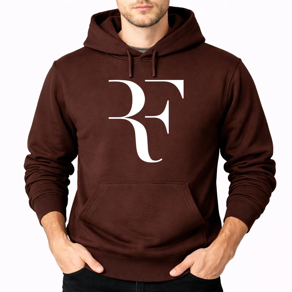 Men's Roger-Federer--white Pullover Hoodie - Brown