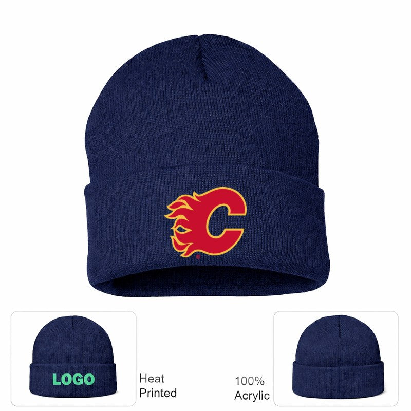 Calgary Flames Navy Beanie Hat