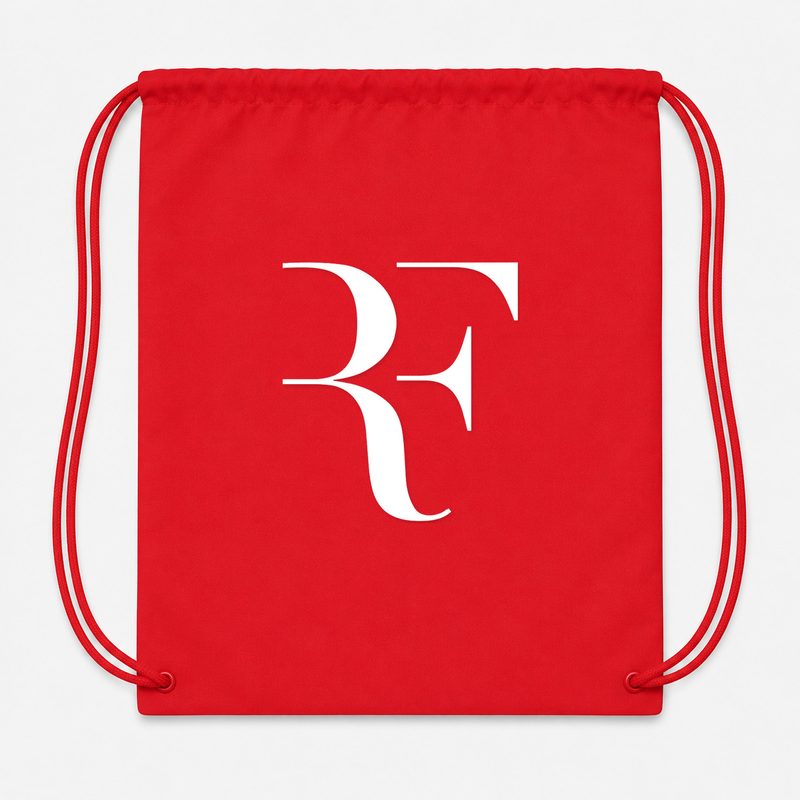 Roger Federer White Drawstring Bag - Red