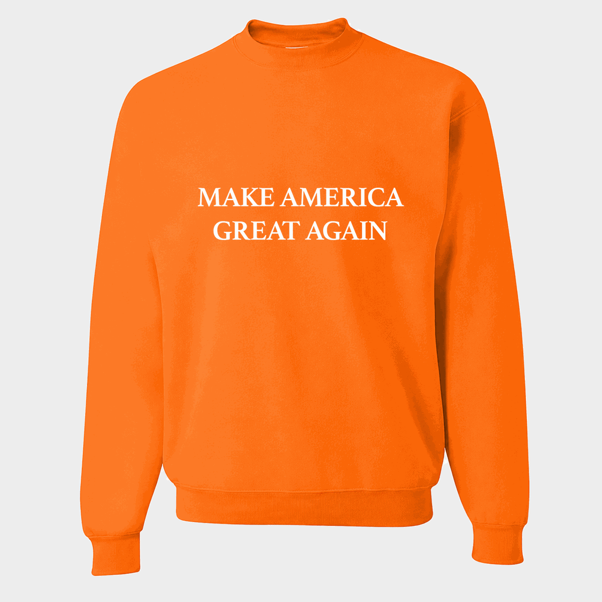 Men's Make America Great Again White Logo Crewneck Sweatshirt - Orange