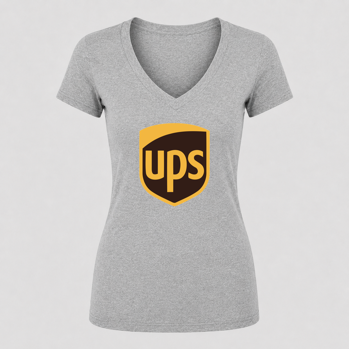 Women's UPS V Neck T-Shirt in gray
