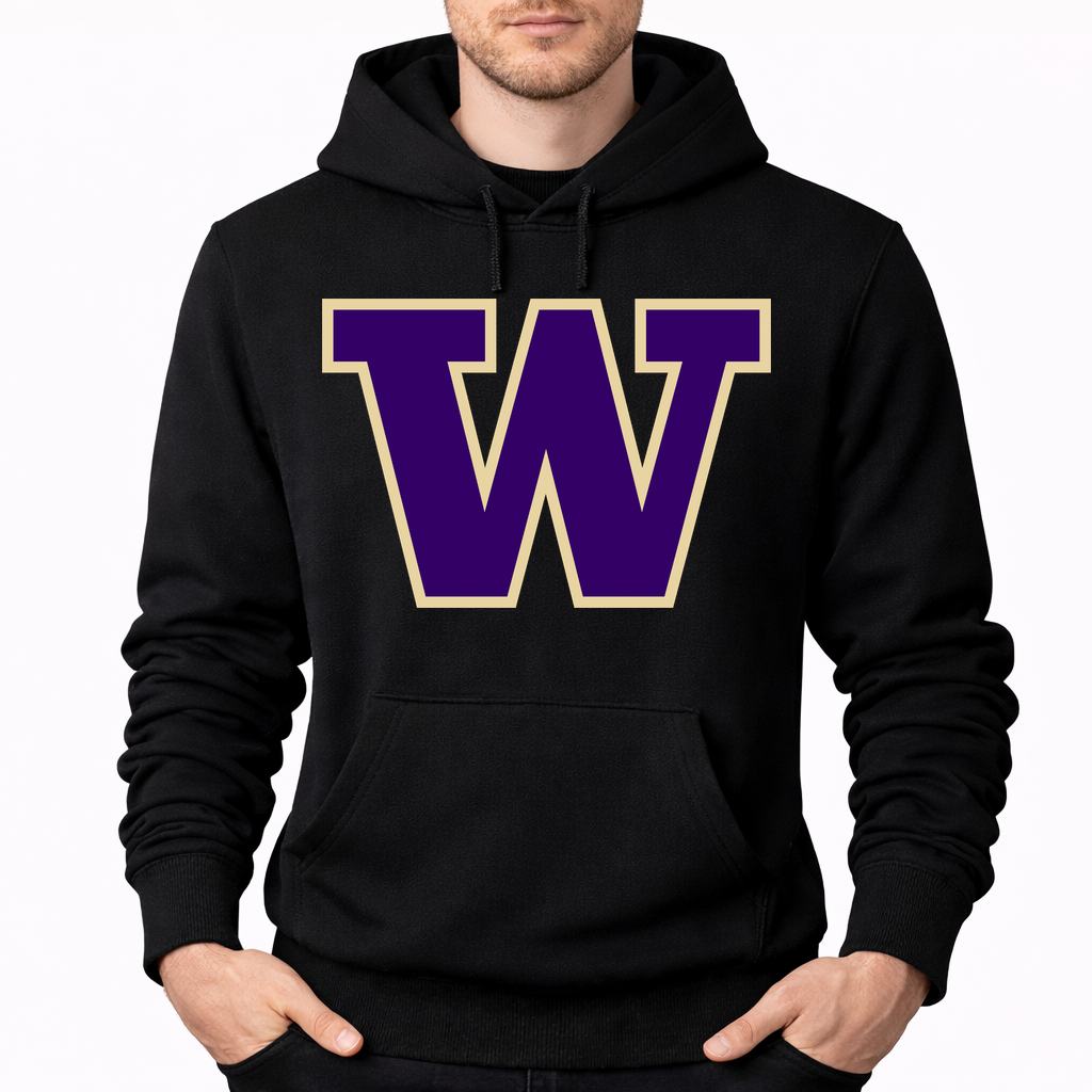 Men's Washington Huskies Pullover Hoodie - Black