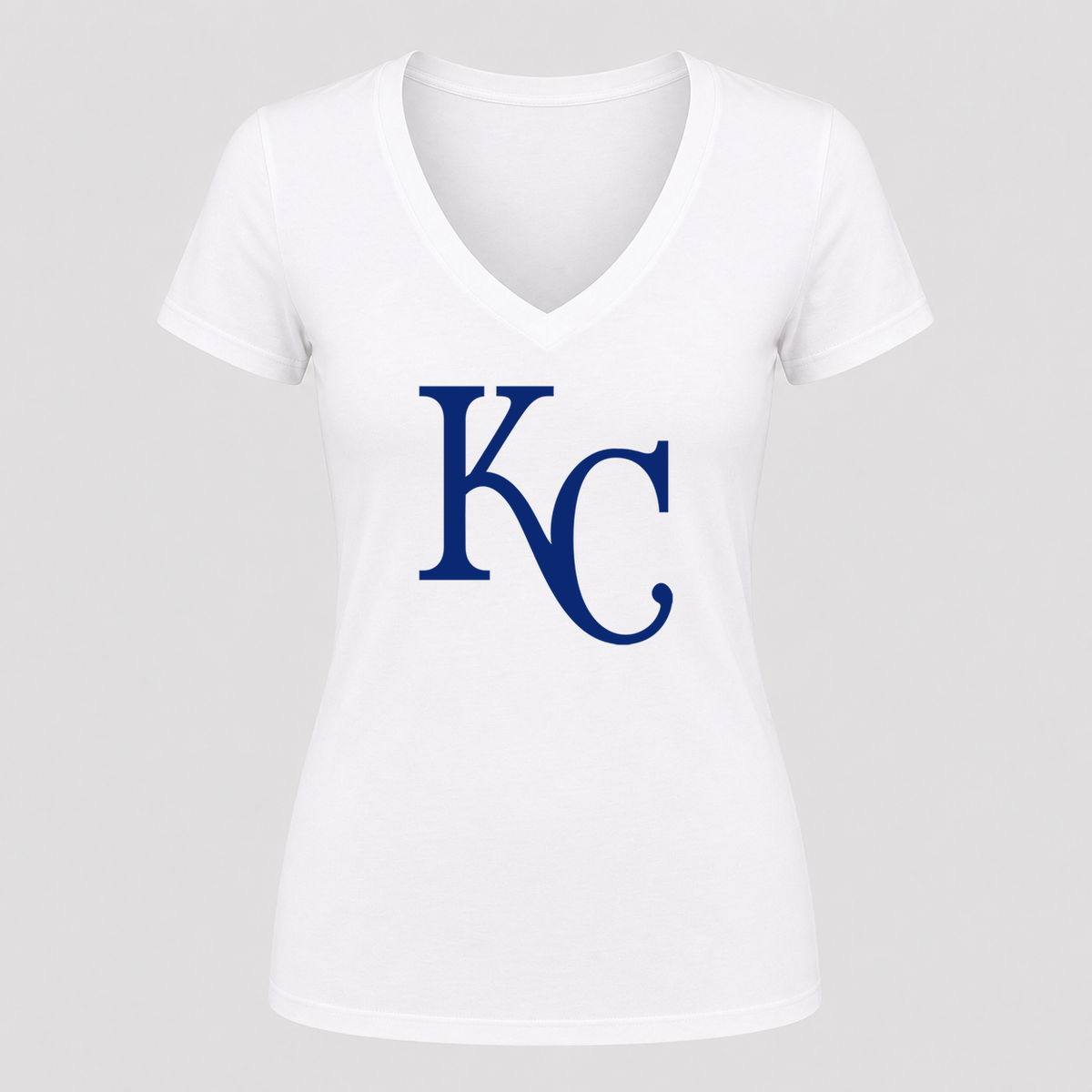 Women's Kansas City Royals V Neck T-Shirt in white