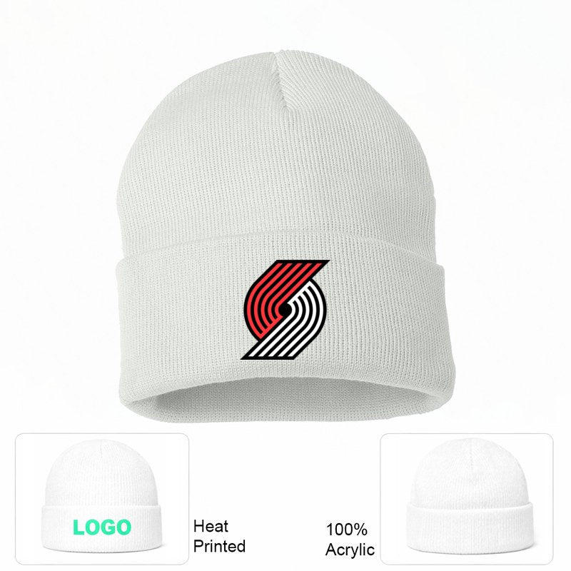 Portland Trail Blazers White Beanie Hat