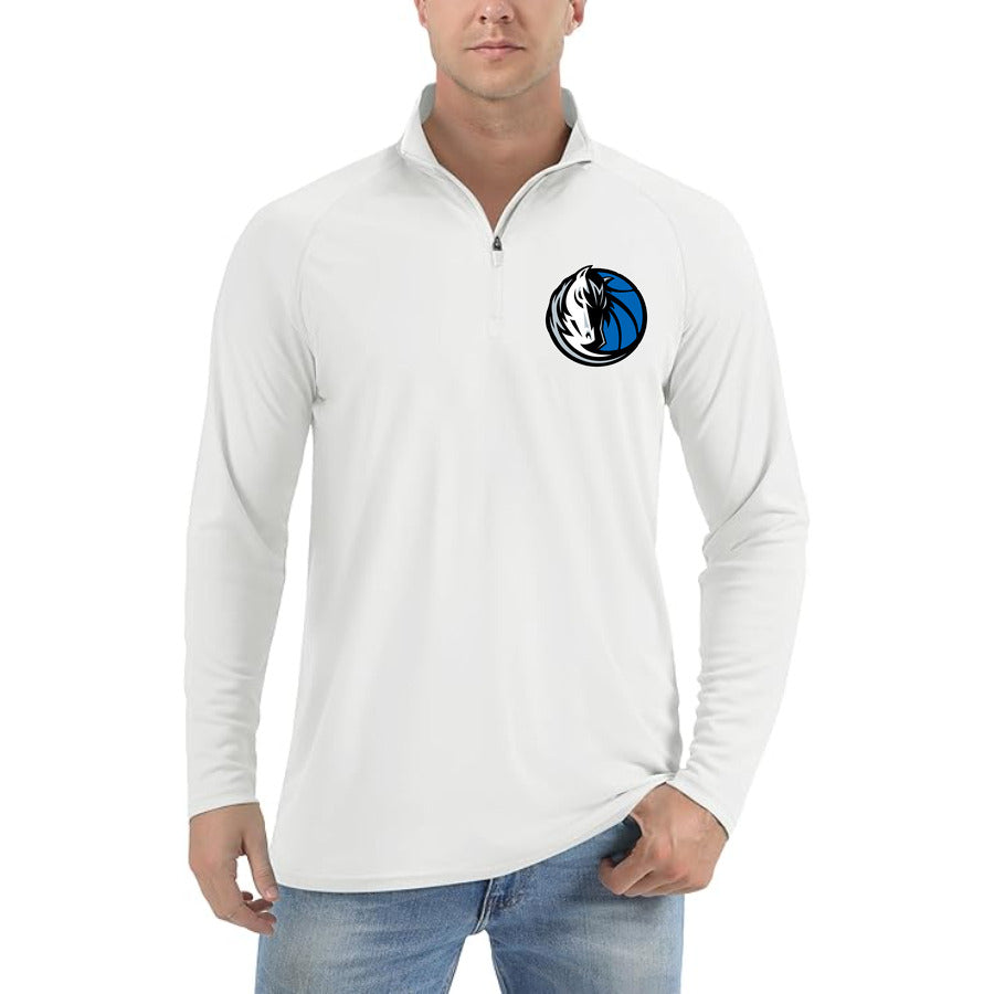 Dallas Mavericks quarter-zip athletic shirt in White