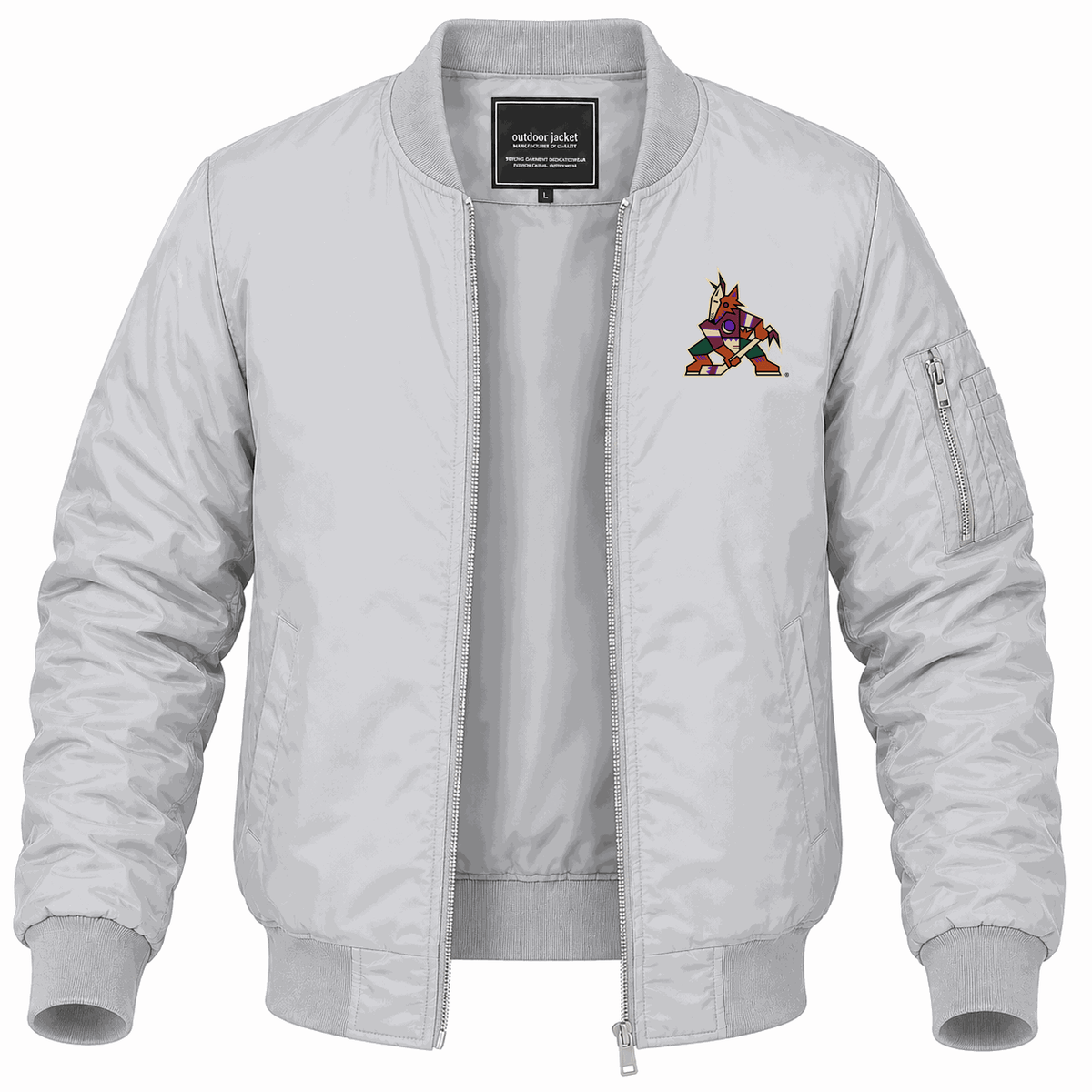 Men's Arizona Coyotes Lightweight Bomber Jacket - Gray