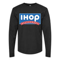 Men's ihop-logo-png-transparent Long sleeves Cotton Blend T-Shirt - Black