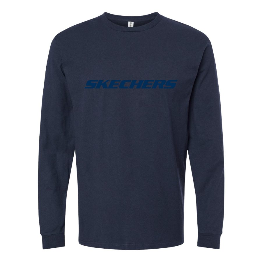 Men's Skechers-Logo-1536x864 Long sleeves Cotton Blend T-Shirt - Navy