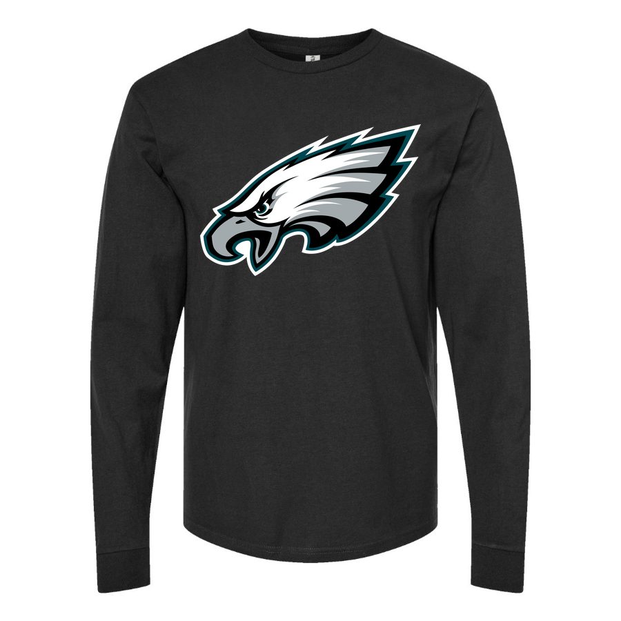 Men's Philadelphia Eagles Long sleeves Cotton Blend T-Shirt - Black