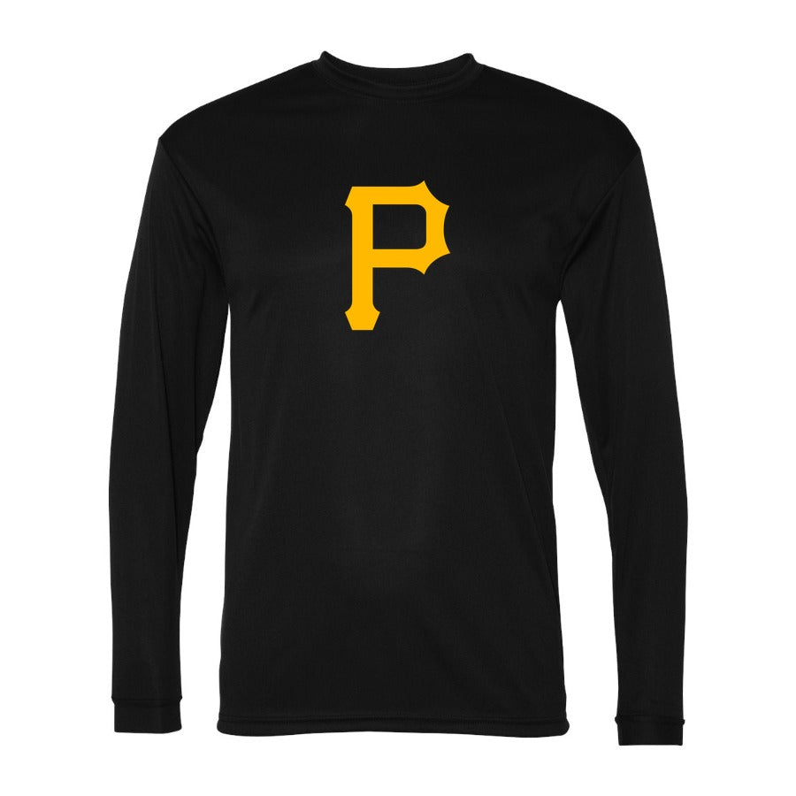 Men's Pittsburgh Pirates Polyester Long Sleeve T-Shirt - Black