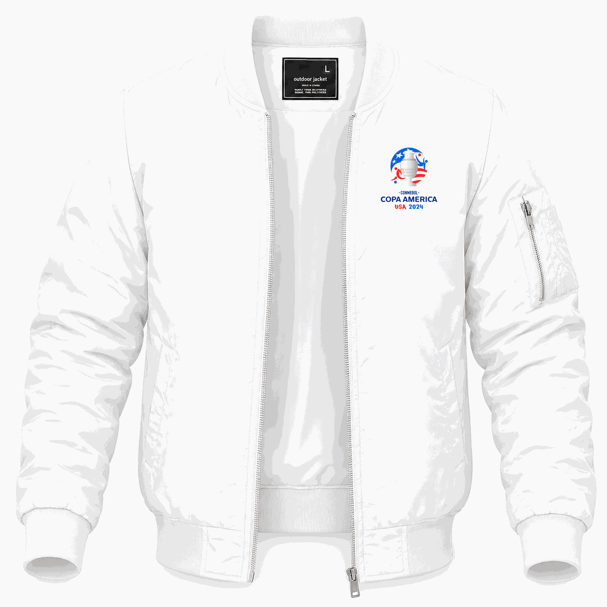 Men's Copa América 2024 logo Lightweight Bomber Jacket - White