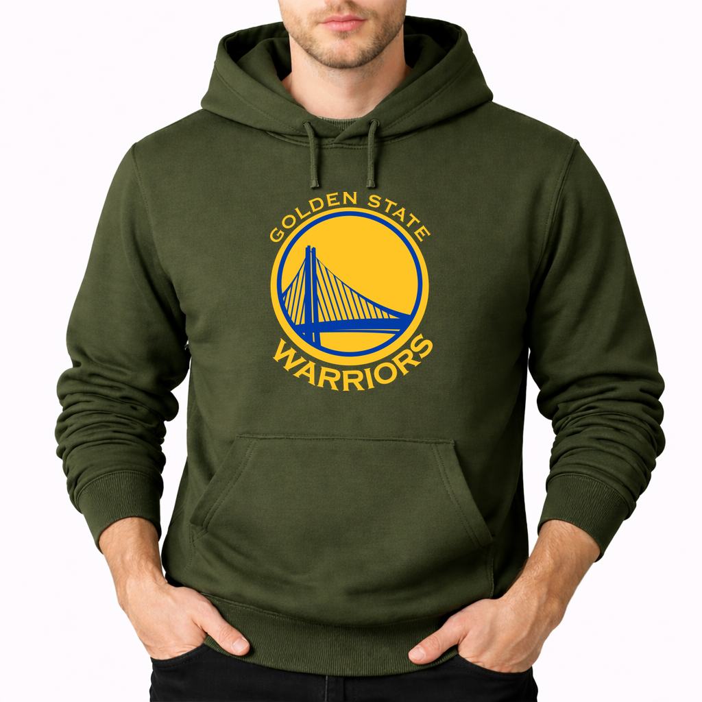 Men's Golden states warrior yellow Pullover Hoodie - Army Green