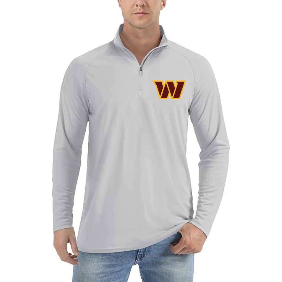 Washington Commanders quarter-zip athletic shirt in Light Gray