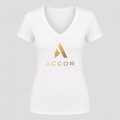 Women's Accor V Neck T-Shirt in white