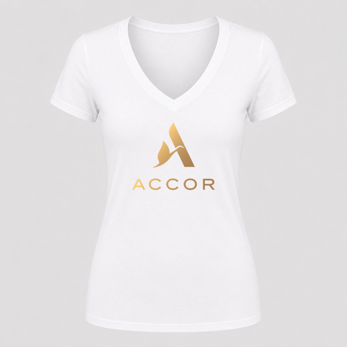Women's Accor V Neck T-Shirt in white