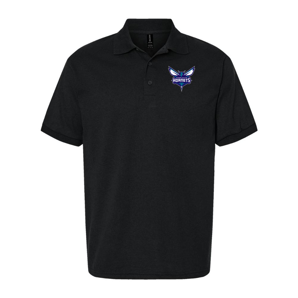 Men's Charlotte Hornets Dry Blend Polo - Black