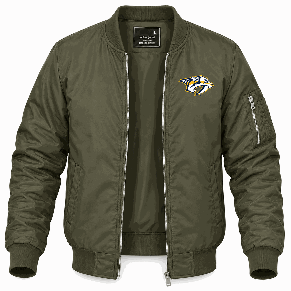 Men's Nashville Predators Lightweight Bomber Jacket - Army Green