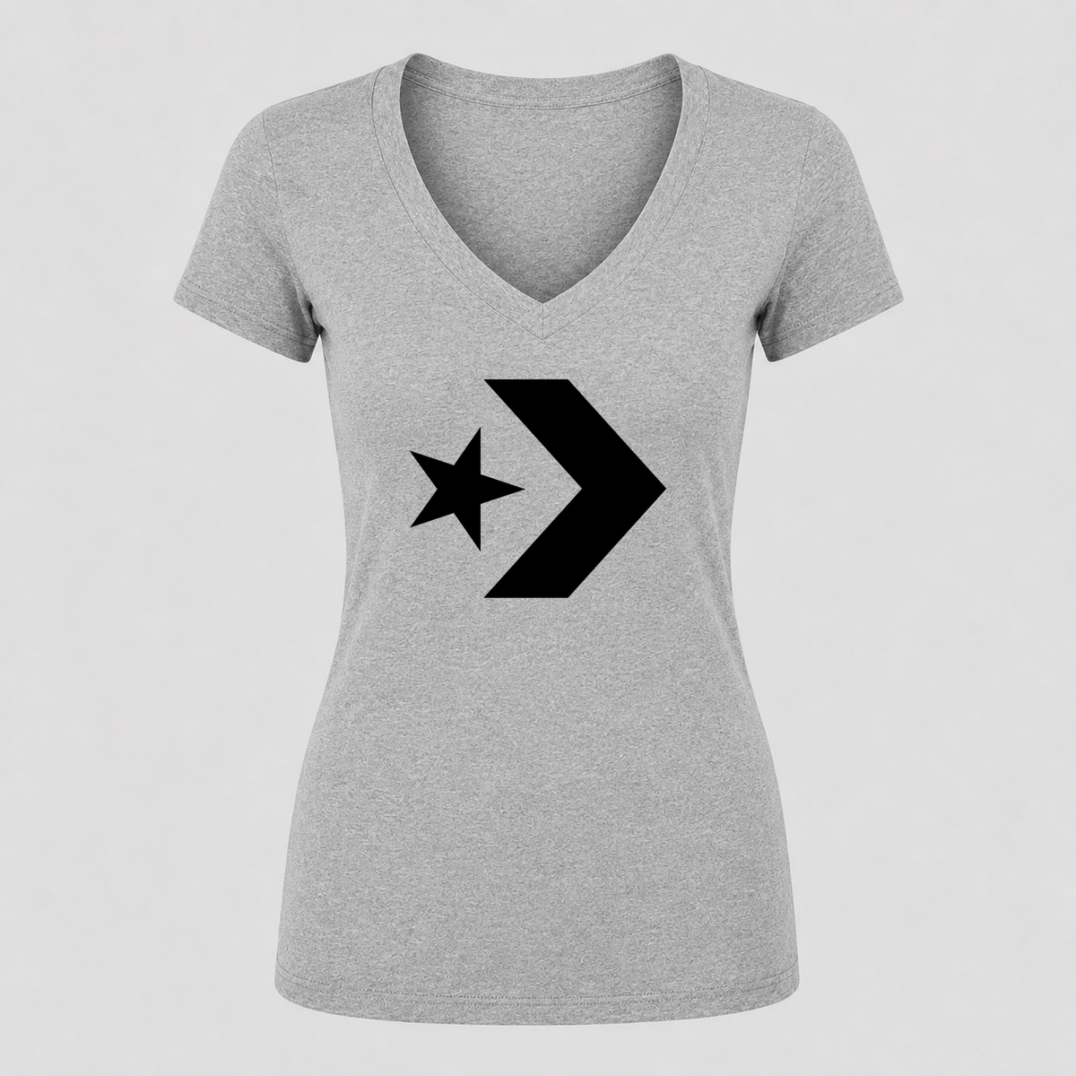 Women's Converse V Neck T-Shirt in gray