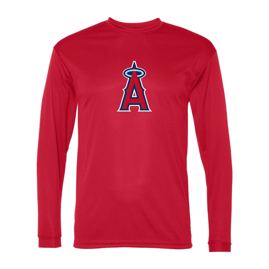 Men's Los Angeles Angels Polyester Long Sleeve T-Shirt - Red