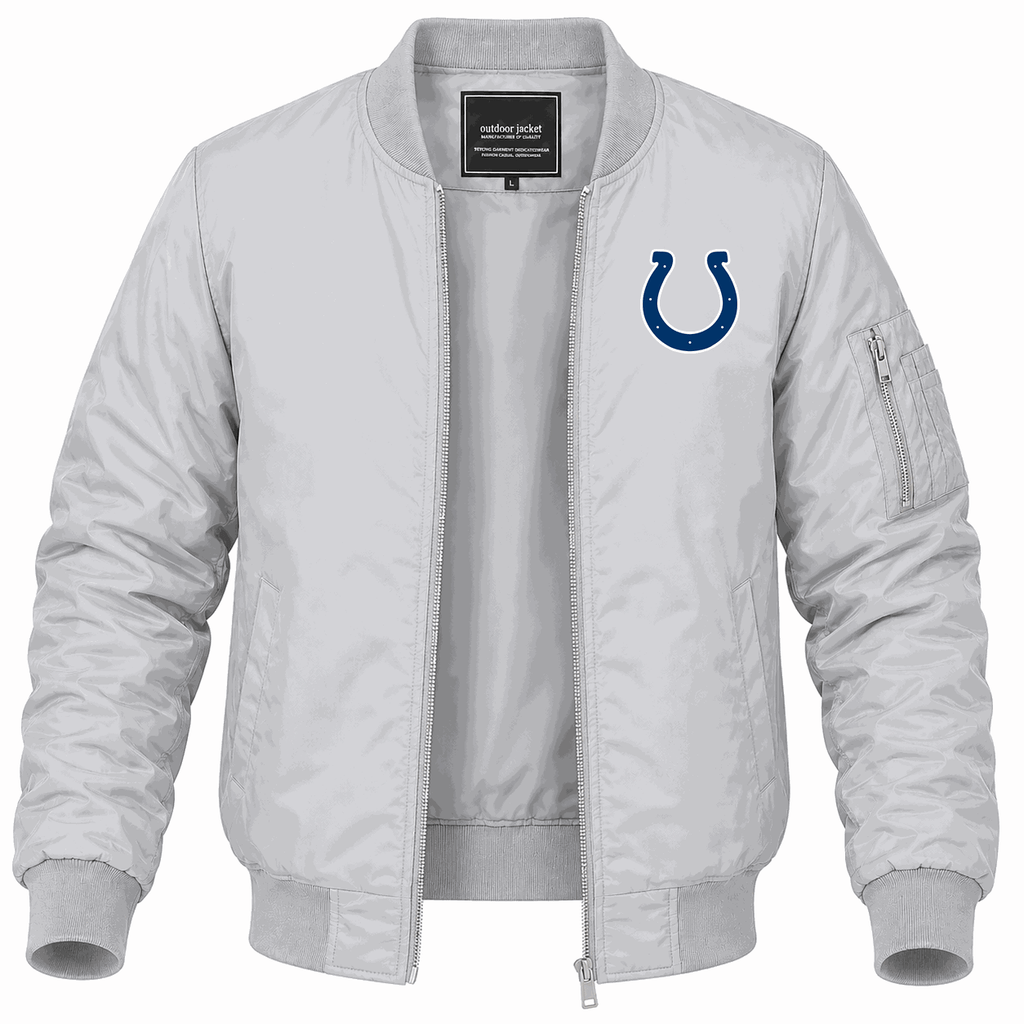 Men's Indianapolis Colts Lightweight Bomber Jacket - Gray