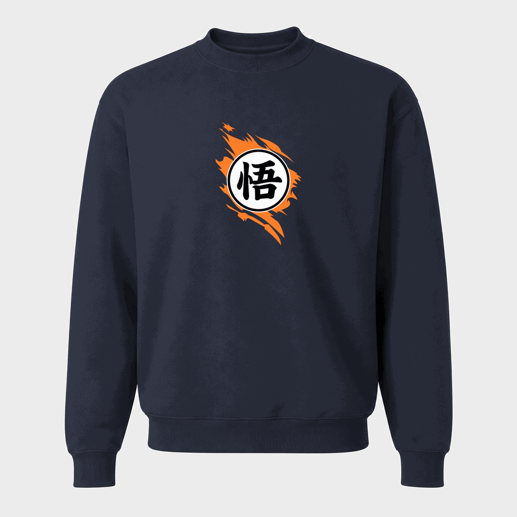 Men's Dragon Ball Z Goku Symbol Crewneck Sweatshirt - Navy