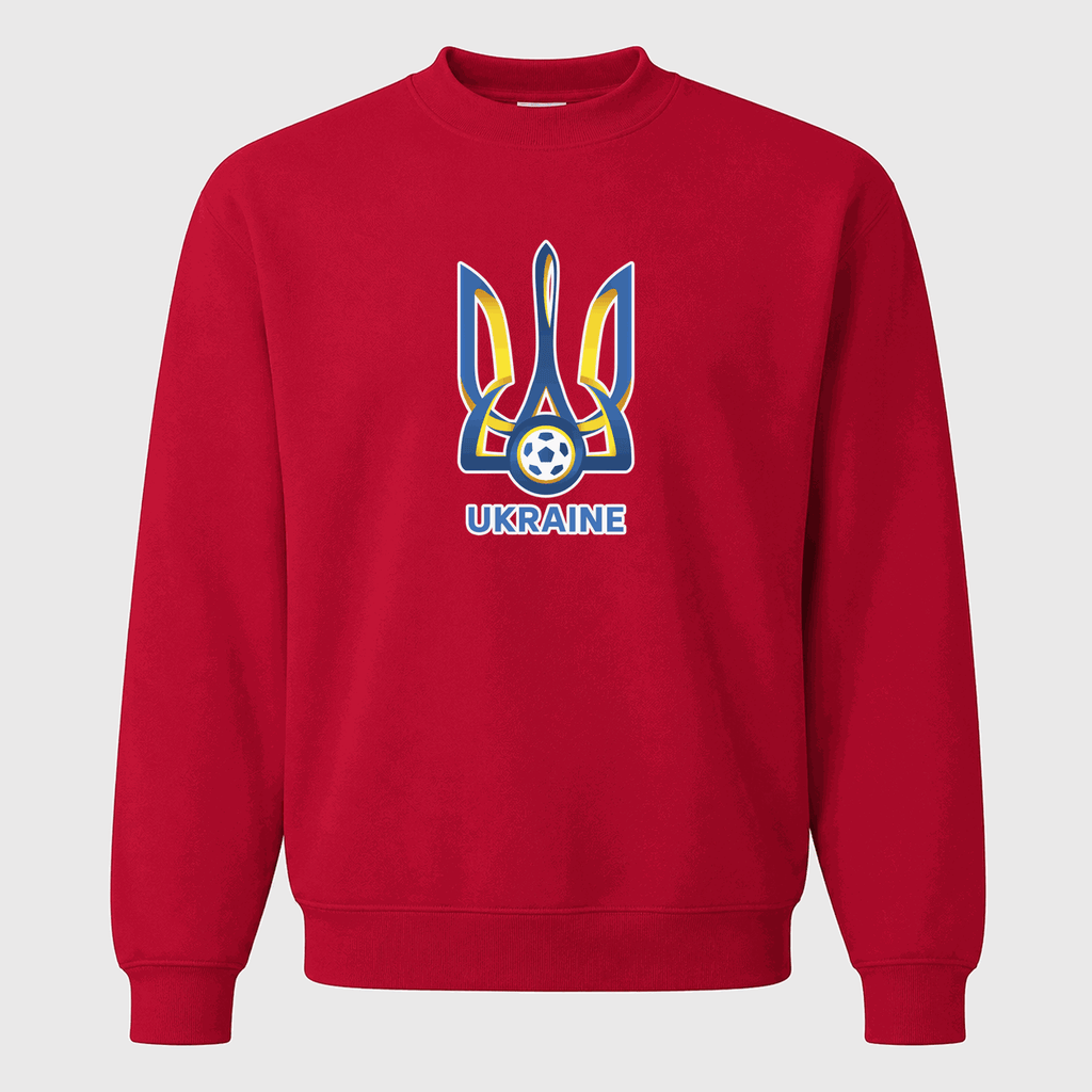 Men's Ukraine National Football Team Crewneck Sweatshirt - Red