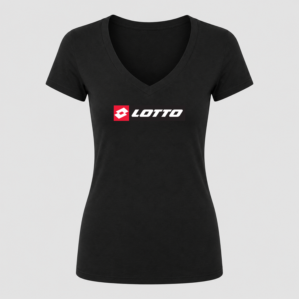 Women's Lotto V Neck T-Shirt in black