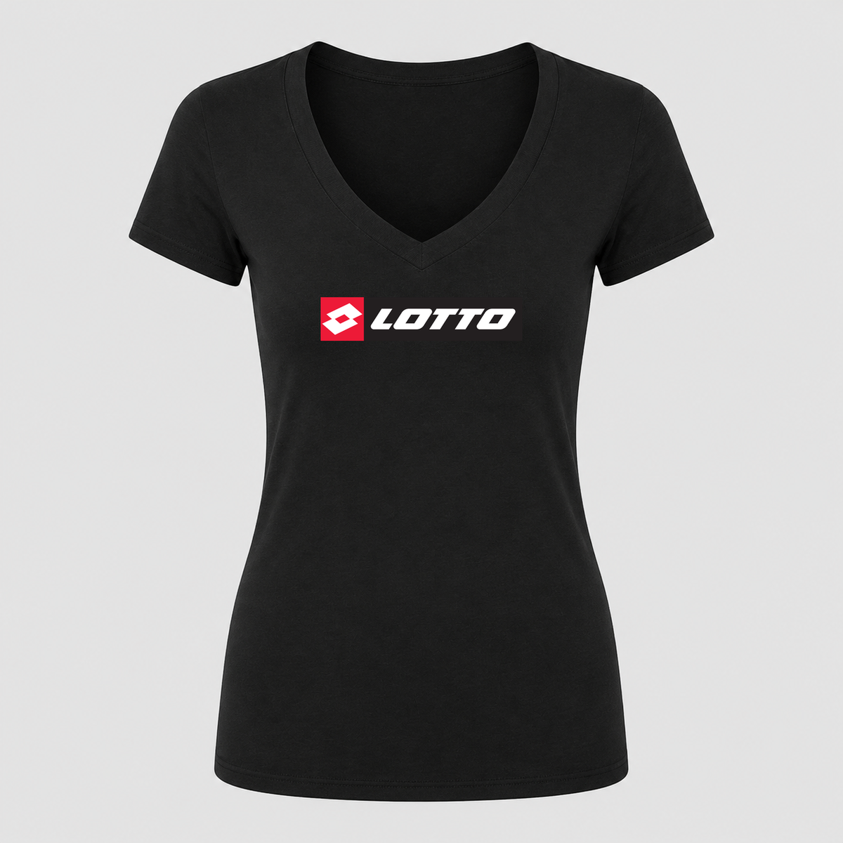 Women's Lotto V Neck T-Shirt in black