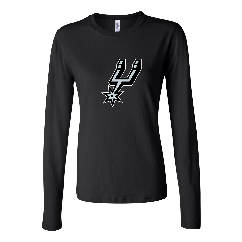 Women's San Antonio Spurs Long Sleeve T-Shirt - Black