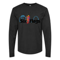 Men's Six Flags Long sleeves Cotton Blend T-Shirt - Black