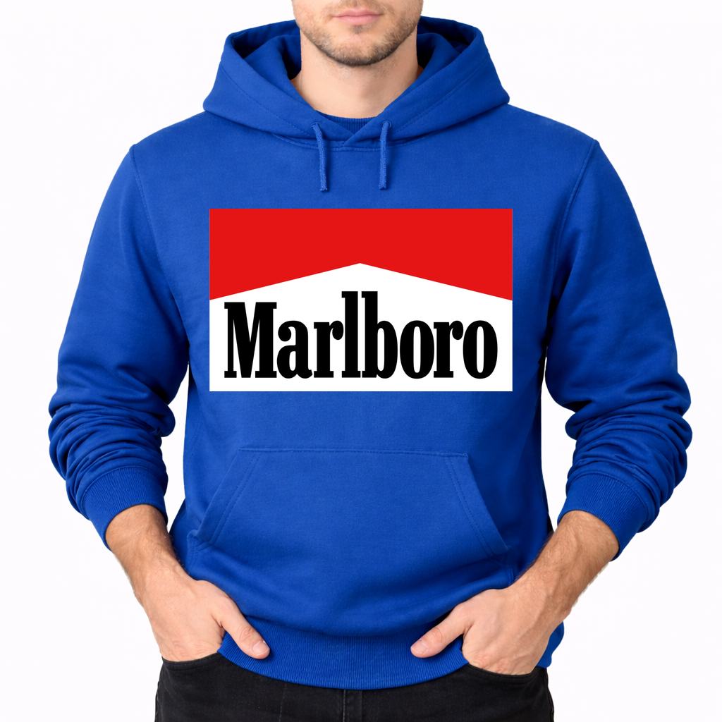Men's Marlboro Pullover Hoodie - Blue