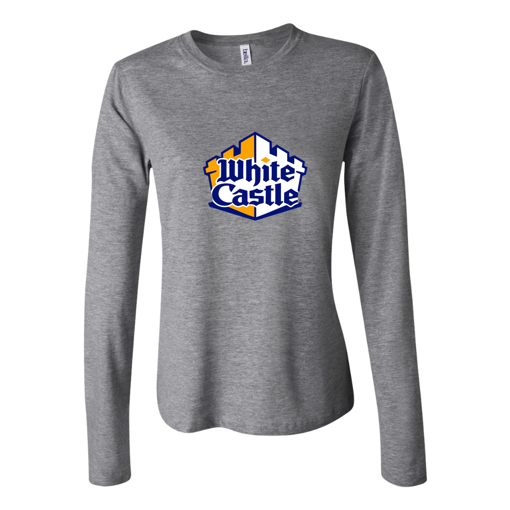 Women's White Castle Long Sleeve T-Shirt - Gray