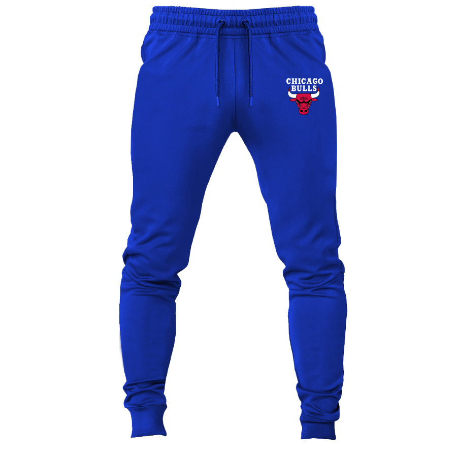 Chicago Bulls White joggers sweatpants - Royal Blue