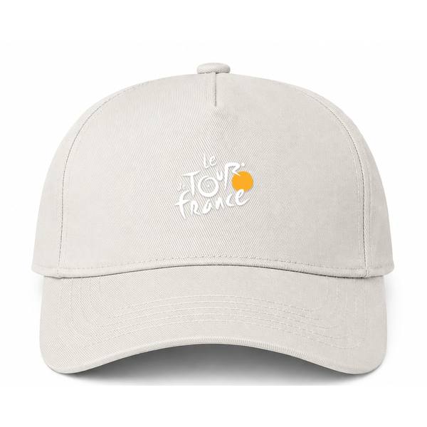 Tour de France White Logo Beige Dad Baseball Cap Hat