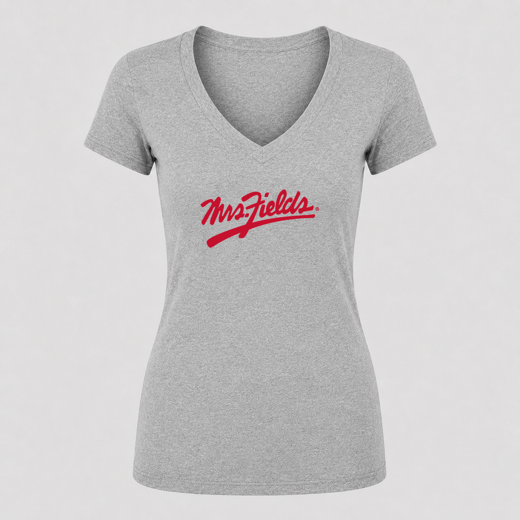 Women's Mrs. Fields V Neck T-Shirt in gray