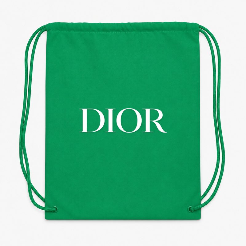 Dior White Drawstring Bag - Green