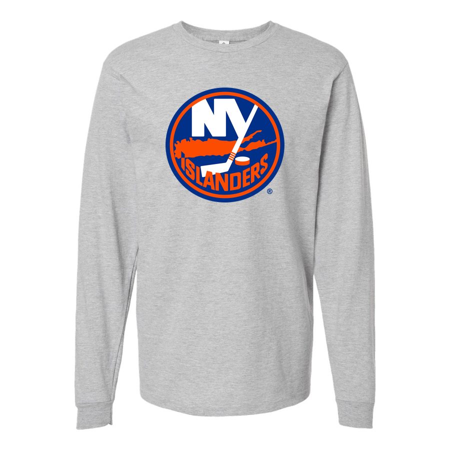 Men's New York Islanders Long sleeves Cotton Blend T-Shirt - Gray