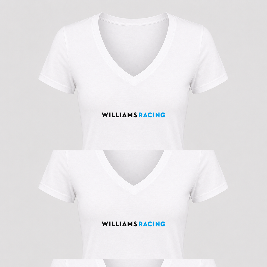 Women's Williams Racing V Neck T-Shirt in white