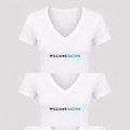 Women's Williams Racing V Neck T-Shirt in white