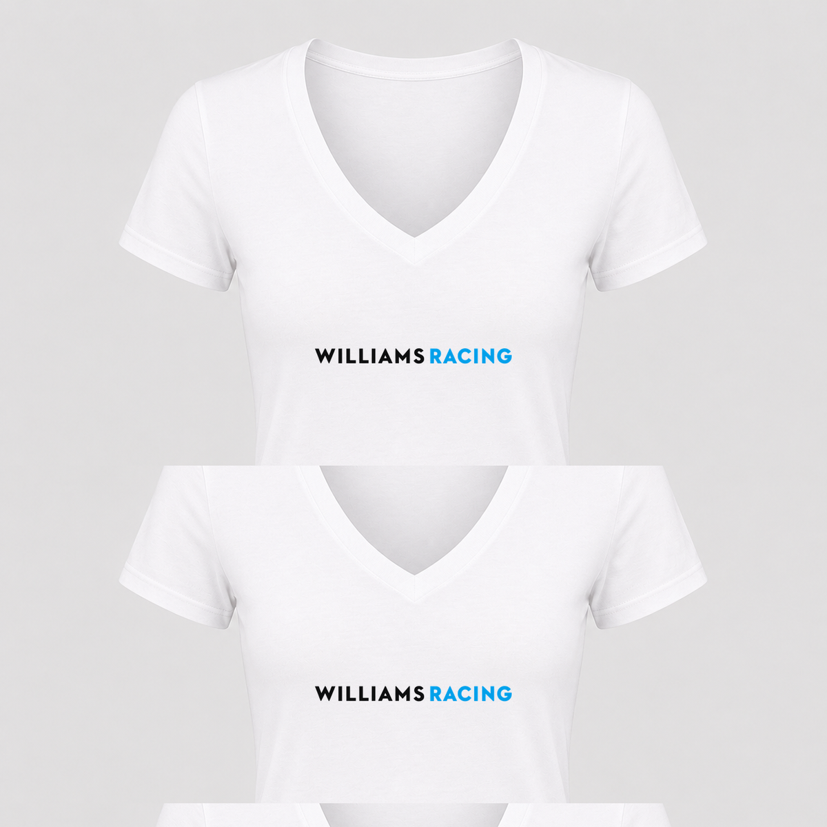 Women's Williams Racing V Neck T-Shirt in white