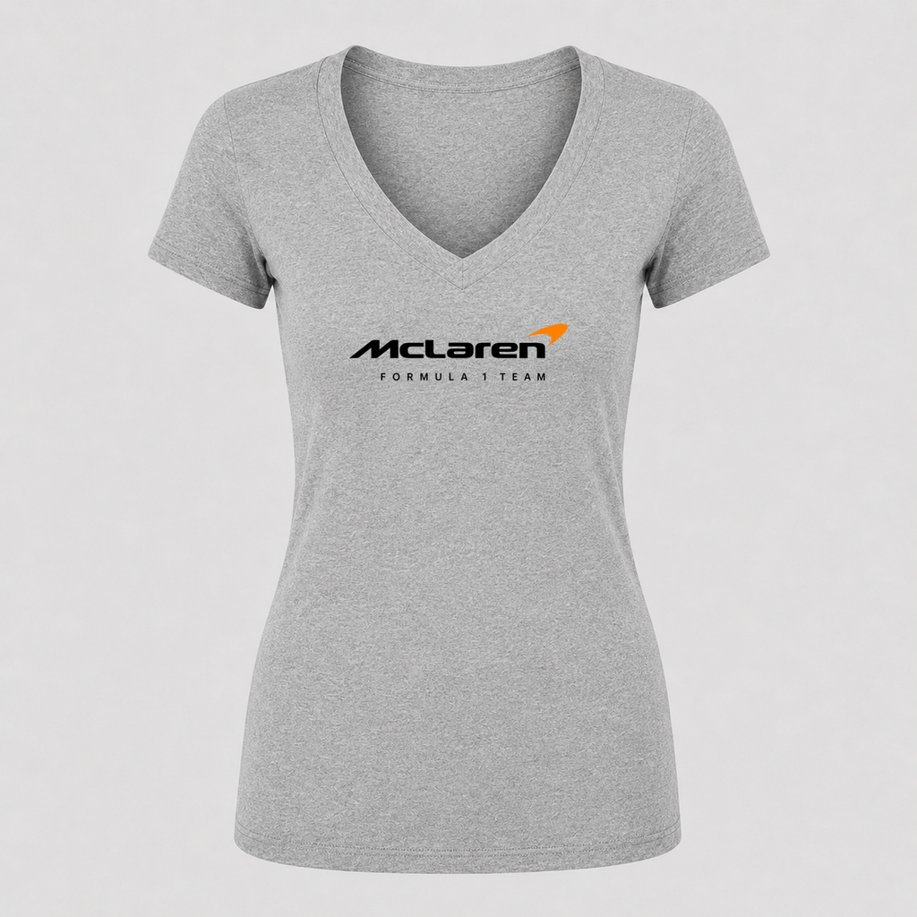 Women's McLaren Formula 1 Team V Neck T-Shirt in gray