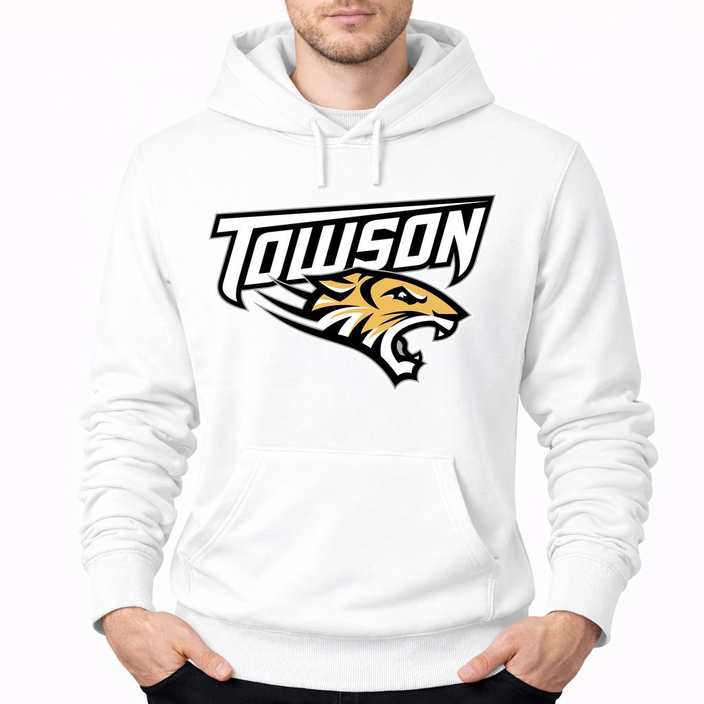 Men's Towson Tigers Pullover Hoodie - White